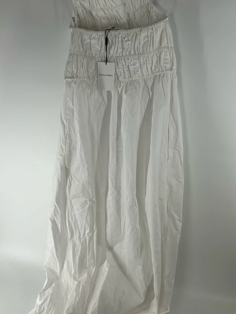 SOLID & STRIPED The Meira Dress White Halter Smocked Maxi Dress - Picture 5 of 9